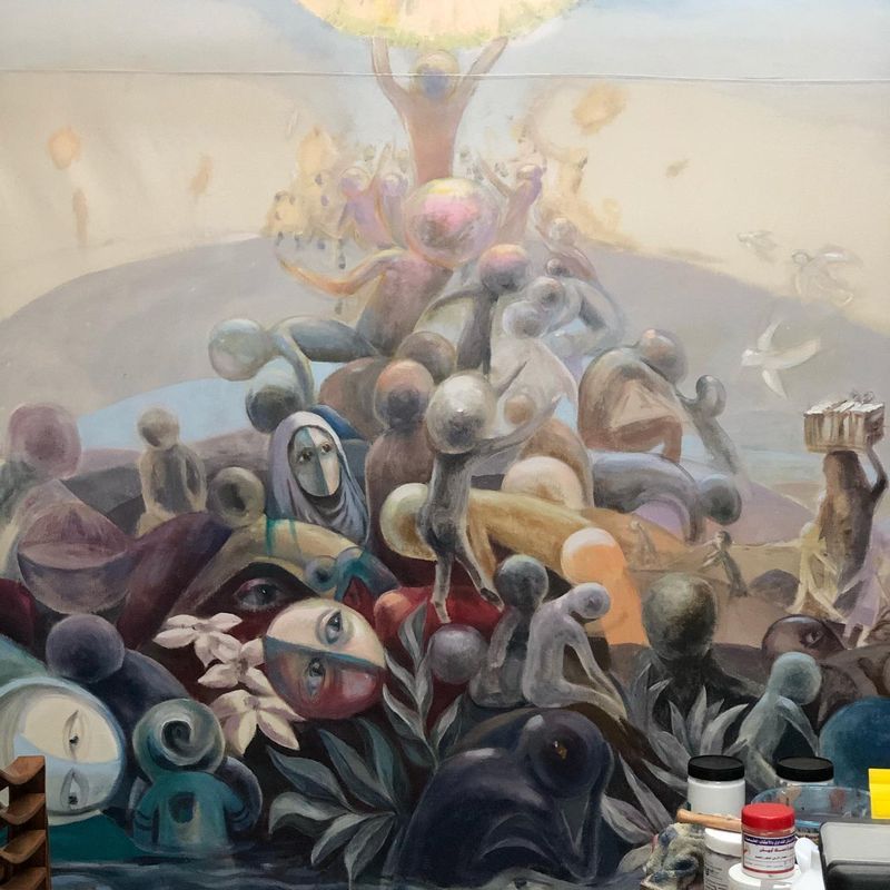 الإنسان وقضاياه الحياتية في فلسفة الفنان خليل شعبا